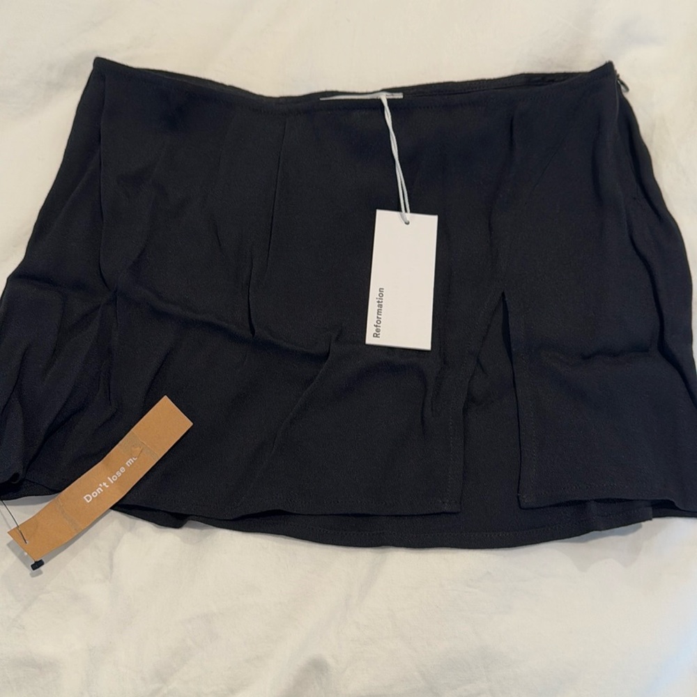 Reformation black mini Kiara Skirt